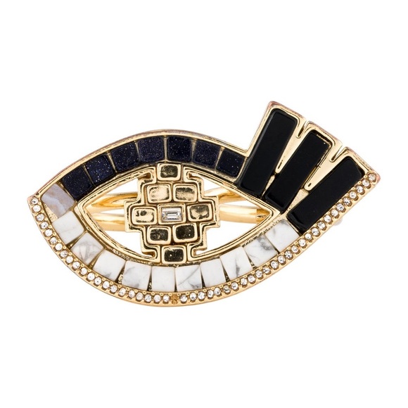 Mawi London Evil Eye Double-Finger Ring – Gold Mosaic - Picture 3 of 4